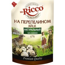 Майонез MR.RICCO Organic на перепелином яйце 67%, 800мл в магазинах Лента