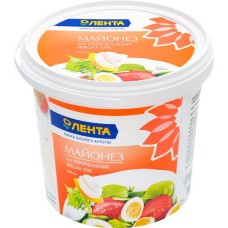 Майонез ЛЕНТА на перепелиных яйцах 55%, 900мл в магазинах Лента