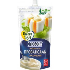 Майонез СЛОБОДА Классический Провансаль Омега 3-6-9 67%, 400мл в магазинах Лента