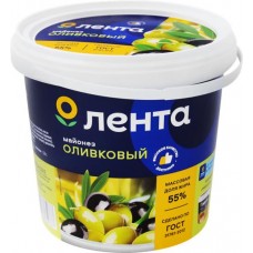 Майонез ЛЕНТА Оливковый 55%, 800мл в магазинах Лента