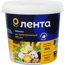 Майонез ЛЕНТА на перепелиных яйцах 55%, 800мл в магазинах Лента