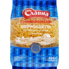 Макароны СЛАВНА Вермишель группа А, высший сорт, 400г в магазинах Лента