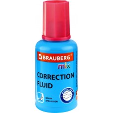 Жидкость корректирующая BRAUBERG Mix быстросохнущая, с кисточкой Арт. 229074, 20мл в магазинах Лента