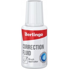 Жидкость корректирующая BERLINGO водная, с кистью, 20мл в магазинах Лента