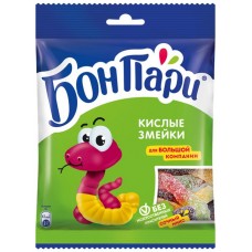 Мармелад жевательный БОН ПАРИ Кислые змейки, 120г в магазинах Лента