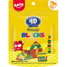 Мармелад жевательный AMOS 4D Gummy Blocks-Building, 114г в магазинах Лента