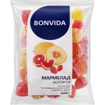 Мармелад желейно-формовой BONVIDA Ассорти со вкусом сицилийского апельсина, клубники, дыни, 500г
