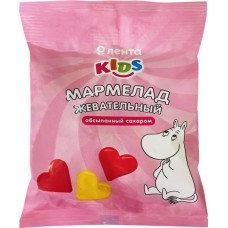 Мармелад жевательный ЛЕНТА KIDS Муми-тролли, сердечки, в сахарной обсыпке, 70г в магазинах Лента