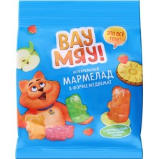 Мармелад жевательный ВАУ МЯУ! Медвежата со вкусом яблока/лимона/клубники/ананаса, 70г в магазинах Лента
