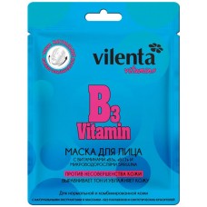 Маска для лица VILENTA Vitamin с витамином В3, В12 и микроводорослями Spirulina, 28мл в магазинах Лента