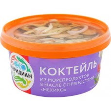 Коктейль из морепродуктов МЕРИДИАН с пряностями Мехико в масле, 430г в магазинах Лента