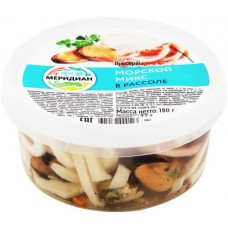 Морской микс МЕРИДИАН в рассоле, 180г в магазинах Лента