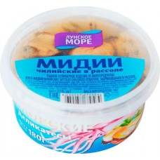 Коктейль из морепродуктов ЛУНСКОЕ МОРЕ мидии и щупальца кальмара в рассоле, 180г в магазинах Лента