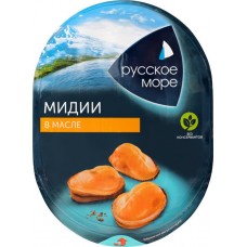 Мидии РУССКОЕ МОРЕ чилийские мясо в растительном масле Классик Беларусь 180г в магазинах Лента