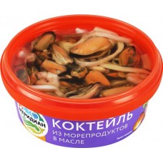 Коктейль из морепродуктов МЕРИДИАН в масле, 270г в магазинах Лента