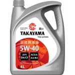 Масло моторное TAKAYAMA синтетическое SAE 5W-40 API SN/СF, 4л