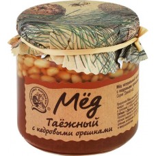 Мед КЕДРОВЫЙ БОР Таежный, с сибирскими кедровыми орешками, 225г в магазинах Лента