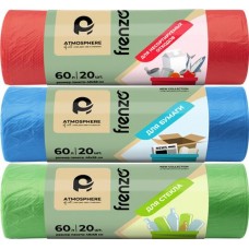 Пакеты для мусора ATMOSPHERE 60л, для раздельного сбора, в ассортименте, 20шт в магазинах Лента