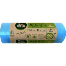 Пакеты для мусора MASTER FRESH Eco 160л, голубые, 10шт в магазинах Лента