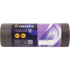 Пакеты для мусора ЛЕНТА 60л, стандартные, 20шт в магазинах Лента