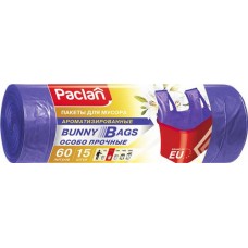 Пакеты для мусора PACLAN Bunny Bags Aroma 60л, фиолетовые, с ручками, 15шт в магазинах Лента