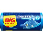 Пакеты для мусора BIG CITY LIFE HD 60х80см, 60л, синий, 50шт Пакеты для мусора BIG CITY LIFE HD 60х80см, 60л, синий, 50шт