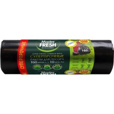 Пакеты для мусора MASTER FRESH XXXL суперпрочные 160л, усиленное дно, черные, 10шт в магазинах Лента