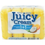 Туалетное мыло JUICY CREAM Кокосовое масло + цитрус, 4x90г Туалетное мыло JUICY CREAM Кокосовое масло + цитрус, 4x90г