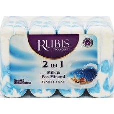 Мыло RUBIS Milk&Sea mineral, 4х90г в магазинах Лента