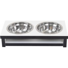 Миска для животных ЛЕНТА двойная 30x16x7см ламинированный ДСП 2x0.35л, в ассортименте в магазинах Лента