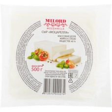 Сыр MILORD Моцарелла 40%, без змж, 500г в магазинах Лента