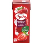 Коктейль молочный ЧУДО Клубника, ваниль 2%, без змж, 200мл