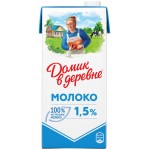 Молоко стерилизованное ДОМИК В ДЕРЕВНЕ 1,5%, без змж, 950г