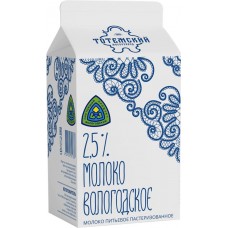 Молоко пастеризованное ТОТЕМСКИЙ 2,5%, без змж, 470мл в магазинах Лента
