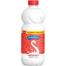 Молоко пастеризованное ЛЕБЕДЯНЬМОЛОКО 3,2%, без змж, 1400г в магазинах Лента