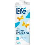 Молоко ультрапастеризованное ЛЕНТА LIFE низколактозное 1,8%, без змж, 950мл