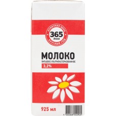 Молоко ультрапастеризованное 365 ДНЕЙ 3,2%, без змж, 925мл в магазинах Лента