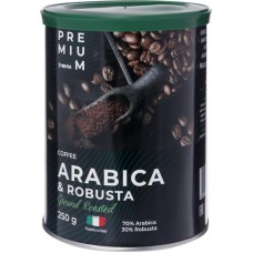Кофе молотый ЛЕНТА PREMIUM Arabica&Robusta жареный натуральный, ж/б, 250г в магазинах Лента