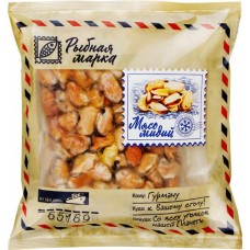 Мидии варено-мороженые РЫБНАЯ МАРКА мясо 200/300, 500г в магазинах Лента