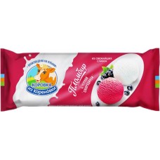 Мороженое КОРОВКА ИЗ КОРЕНОВКИ Пломбир двухслойный ванильный, с черной смородиной, без змж, 400г в магазинах Лента