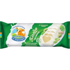 Мороженое КОРОВКА ИЗ КОРЕНОВКИ Пломбир двухслойный, ванильный и фисташковый 15%, без змж, брикет, 400г в магазинах Лента