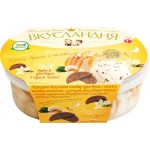 Мороженое ВКУСЛАНДИЯ Двухслойное Ванильное с брауни и крем-брюле с кешью 16%, без змж, контейнер, 450г