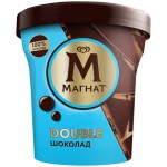 Мороженое МАГНАТ Double Шоколад, сливочное 10%, без змж, пластиковый стакан, 310г