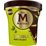 Мороженое МАГНАТ Double Фисташка, сливочное 10%, без змж, пластиковый стакан, 300г