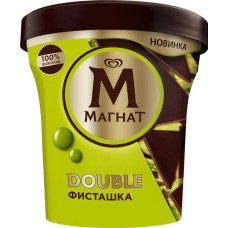 Мороженое МАГНАТ Double Фисташка, сливочное 10%, без змж, пластиковый стакан, 300г в магазинах Лента