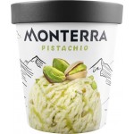 Мороженое MONTERRA Пломбир с фисташками и фисташковым соусом 13%, без змж, картонный стакан, 287г