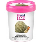 Мороженое BRAND ICE Миндально-фисташковое, сливочное фисташковое с миндалем 18%, без змж, пластиковый стакан, 1000мл