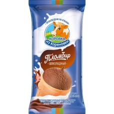 Мороженое КОРОВКА ИЗ КОРЕНОВКИ Пломбир шоколадный, без змж, вафельный стаканчик, 100г в магазинах Лента