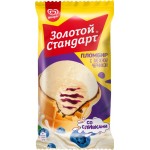 Мороженое ЗОЛОТОЙ СТАНДАРТ Пломбир с таежной черникой, без змж, вафельный стаканчик, 89г