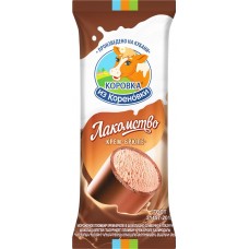 Мороженое КОРОВКА ИЗ КОРЕНОВКИ Лакомство крем-брюле в шоколадно-сливочной глазури, без змж, трубочка, 90г в магазинах Лента